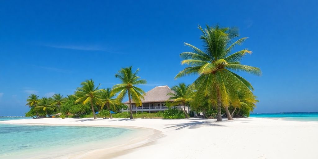 Zanzibar beach resort, ocean view.