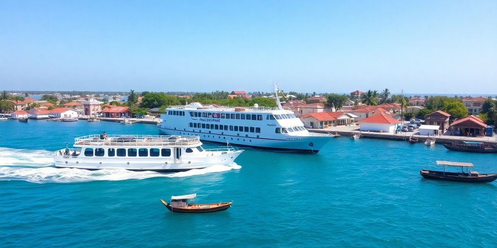 Ferry near Zanzibar port.
